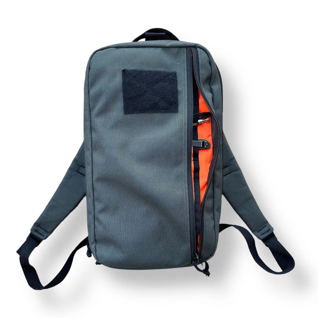 Recycled Firefighter's compact 12 hr heather grey 12 Hour pack. Lightweight design reduces fatigue during active carry.