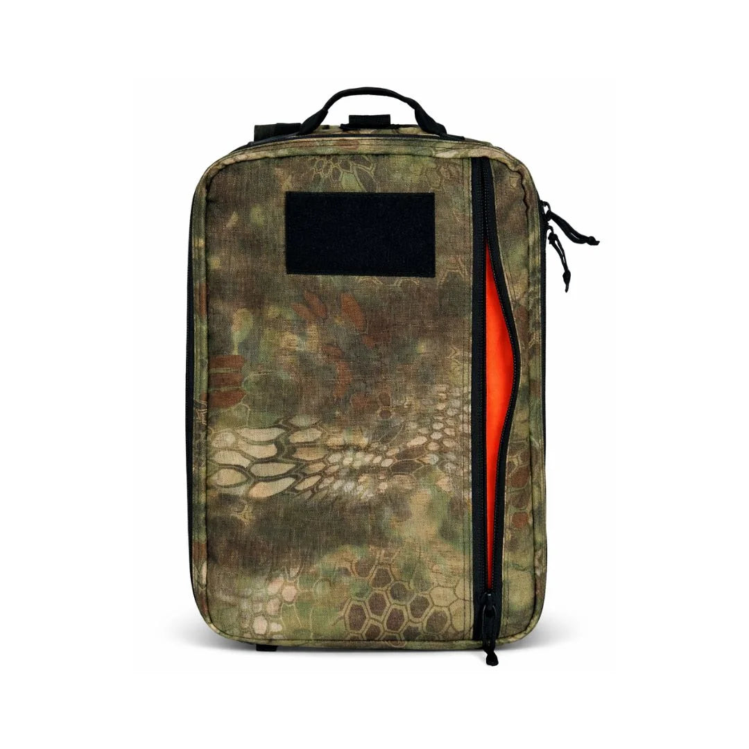 24 Hour tactical backpack in mandrake by Recycled Firefighter. Spacious main compartment handles full-day mission requirements.