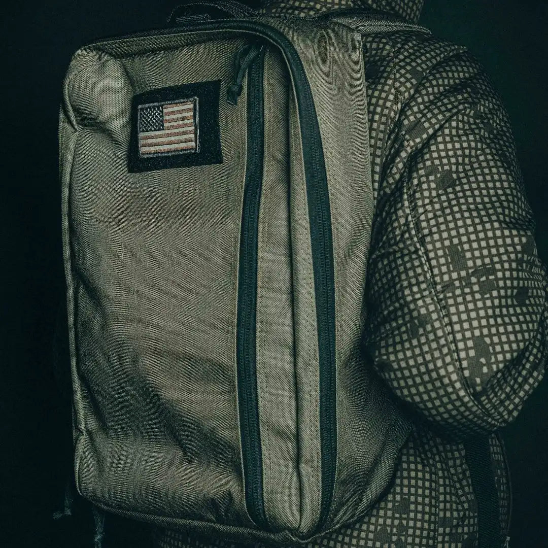 Professional 24 Hour pack in ranger green by Recycled Firefighter. MOLLE-compatible design adapts to changing mission needs.