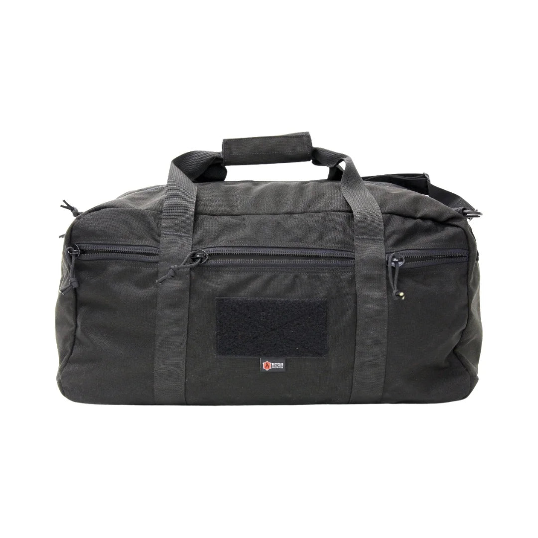 Recycled Firefighter 72-Hour 1000D Cordura Duffle Bag in black black insde. Professional tactical design built for durability and daily use by first responders.