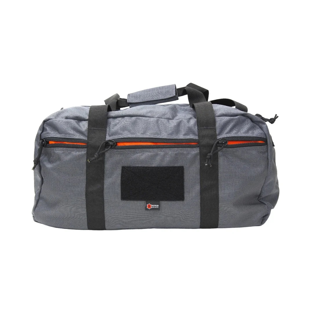 tactical grey 72-Hour 1000D Cordura Duffle Bag from Recycled Firefighter. Professional tactical construction for everyday operations.