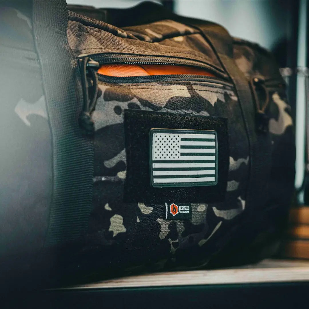 The MCAMBLK edition 72-Hour 500D Cordura Duffle Bag from Recycled Firefighter. Tactical quality designed for demanding professionals.