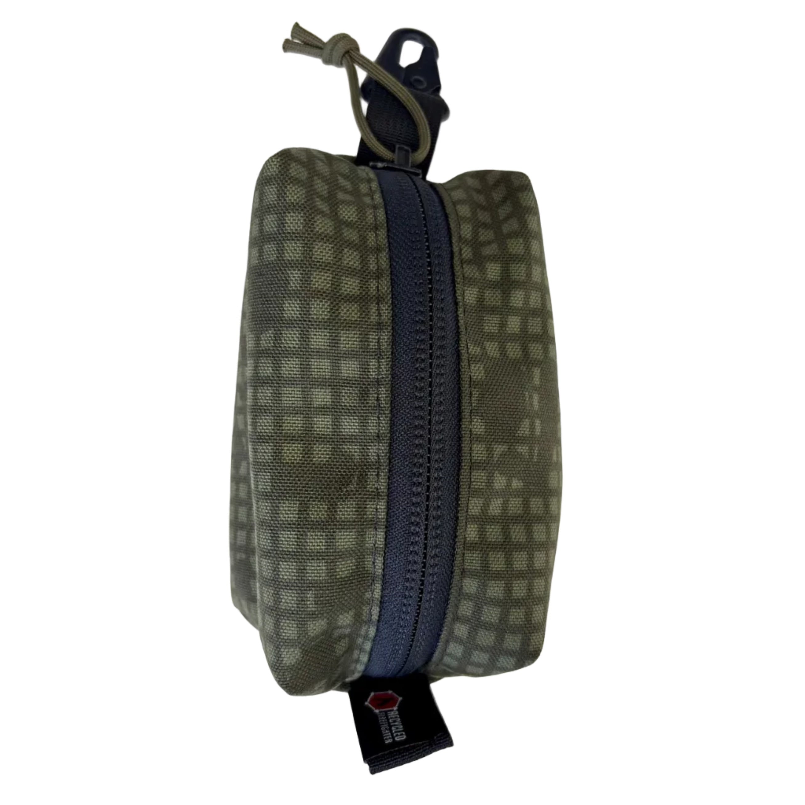 Hot Shot Commander Keychain Pouch by Recycled Firefighter - alternate angle showing clip and drawstring detail.