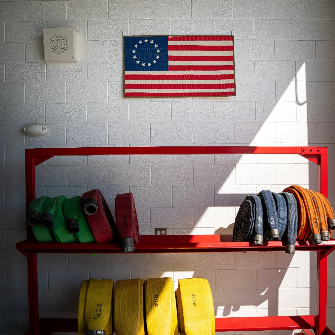 American Flag - Fire Hose - Betsy Ross American Flag Fire Hose Betsy Ross by Recycled Firefighter. Quality tactical gear celebrating first responder heritage.