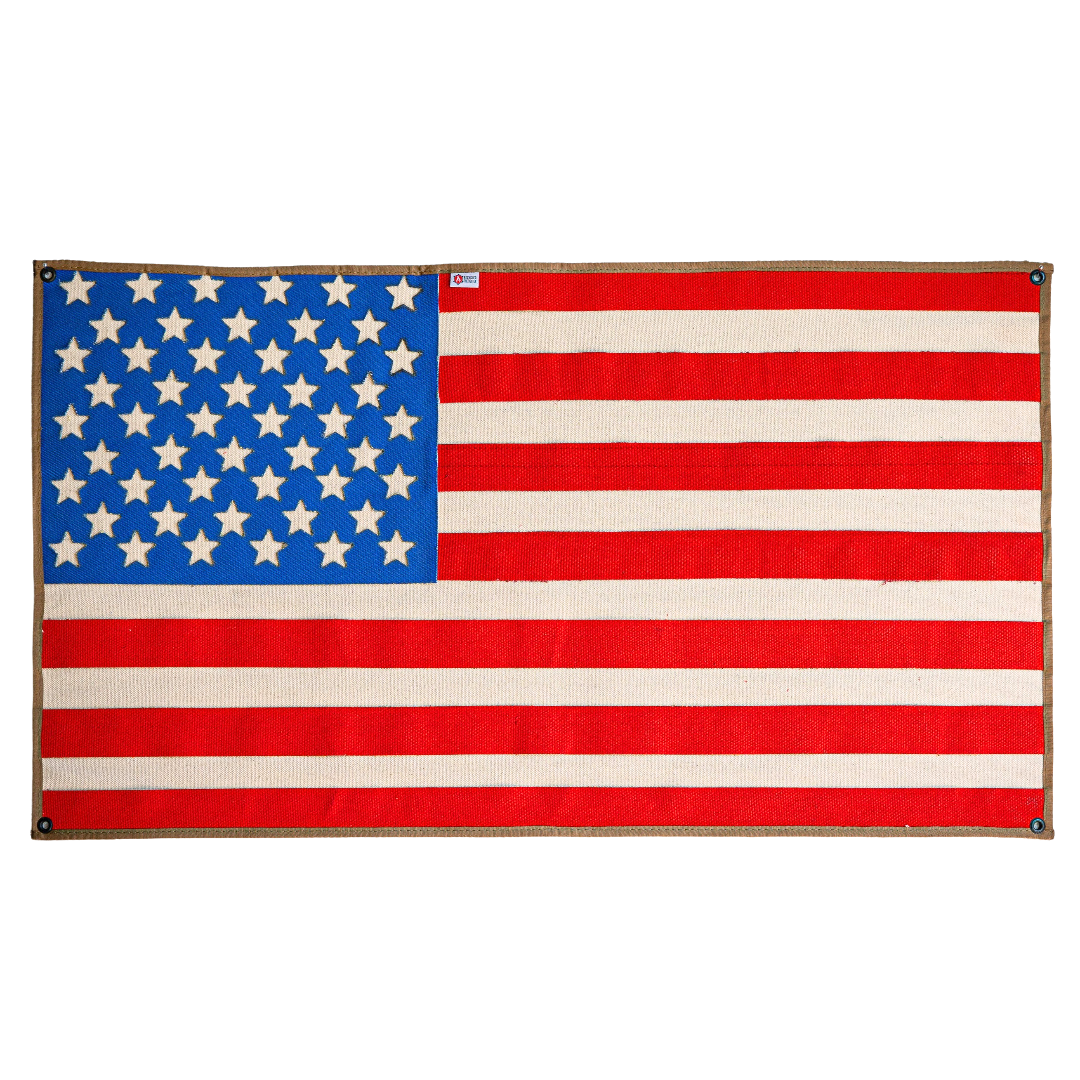 American Flag - Fire Hose with white background Recycled Firefighter