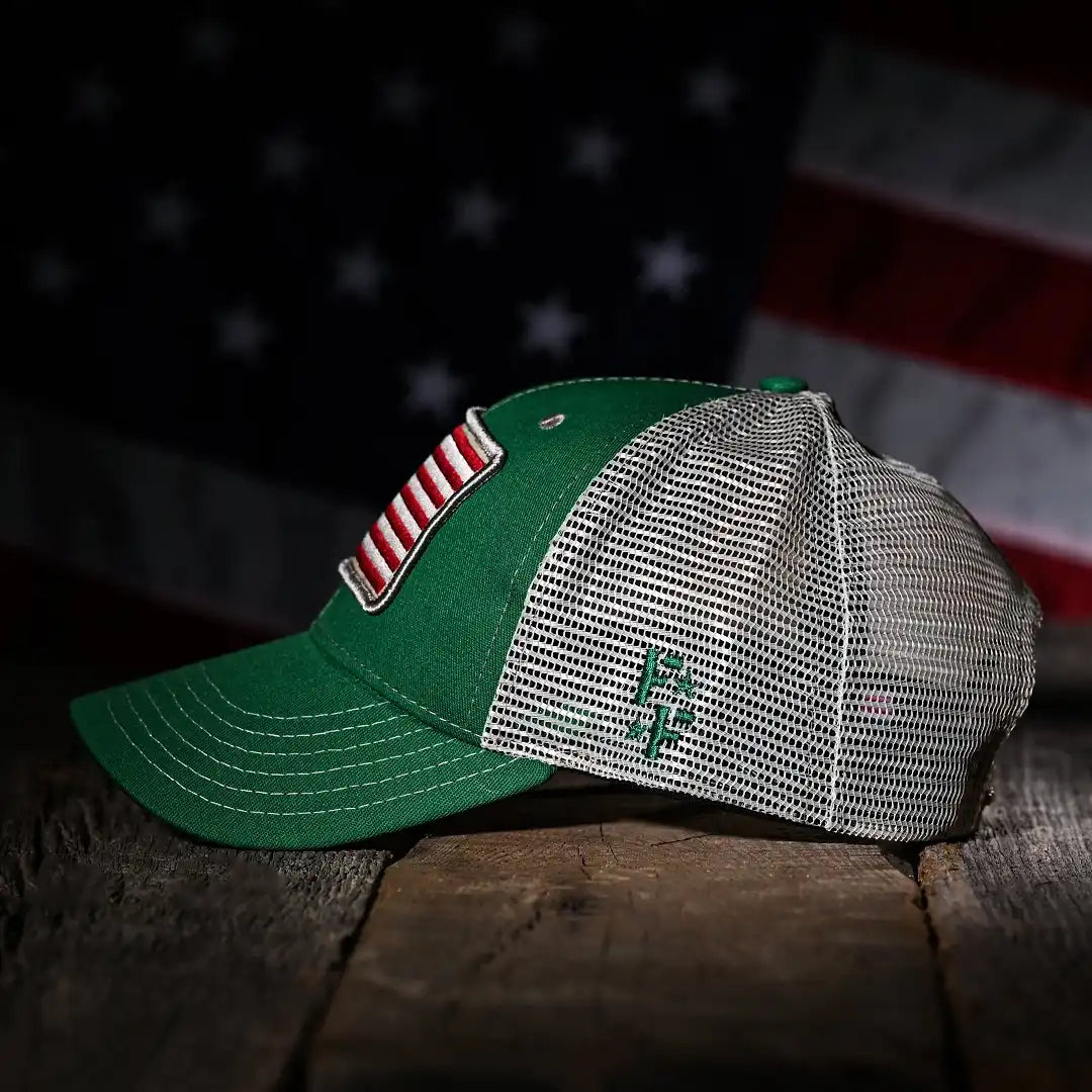 Betsy Ross Flag Patch Trucker Hat (Kelly Green)
