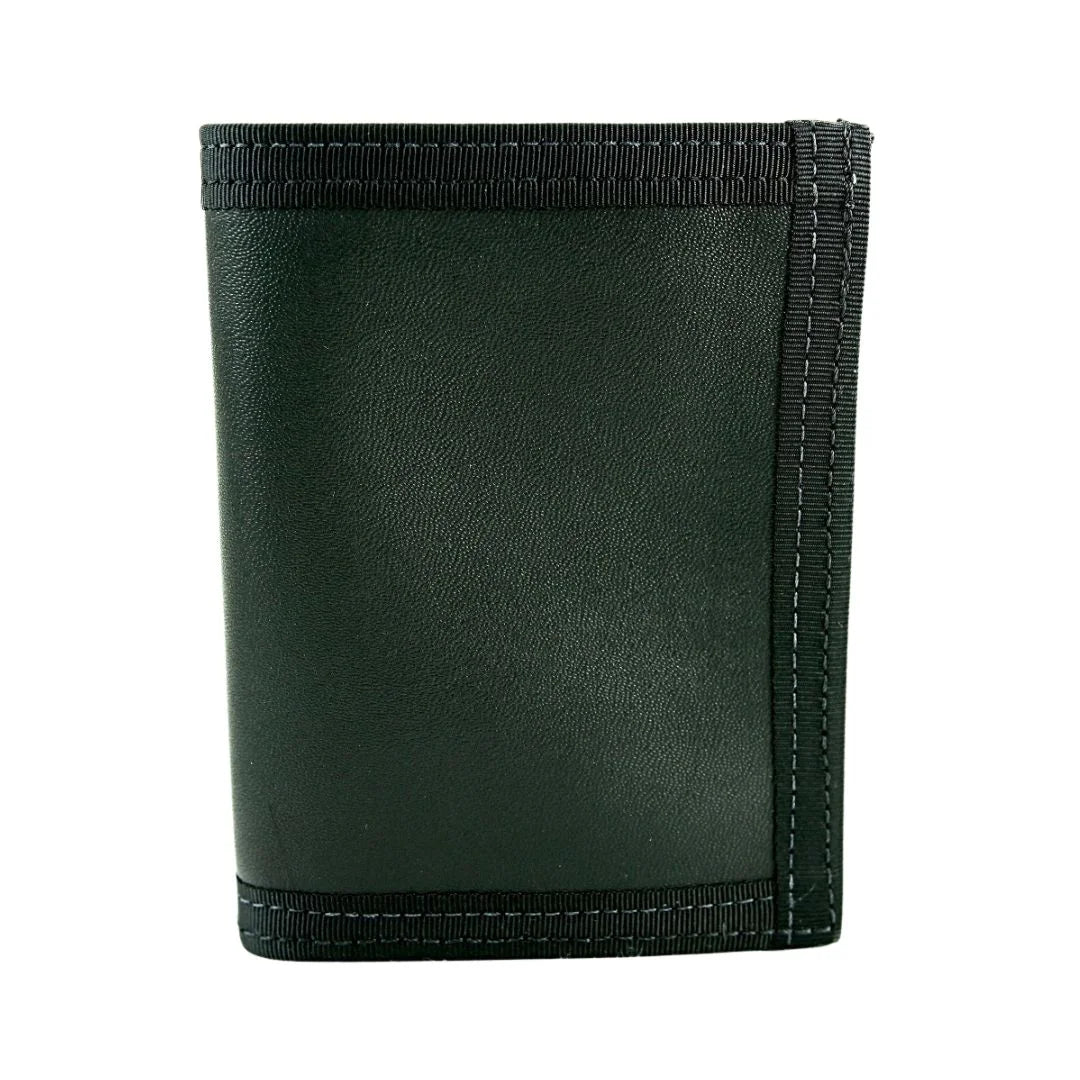 Professional Captain Wallet Combat Leather in black combat leather by Recycled Firefighter. Tactical design honors first responder service with quality materials.