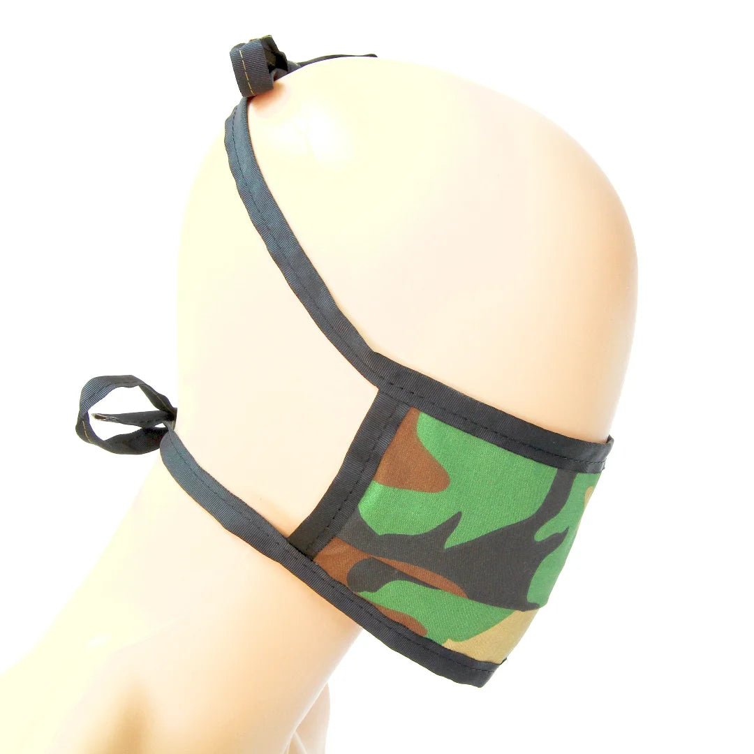 Recycled Firefighter's Cotton Mask in woodland camo. Built tough for demanding professional and tactical applications.