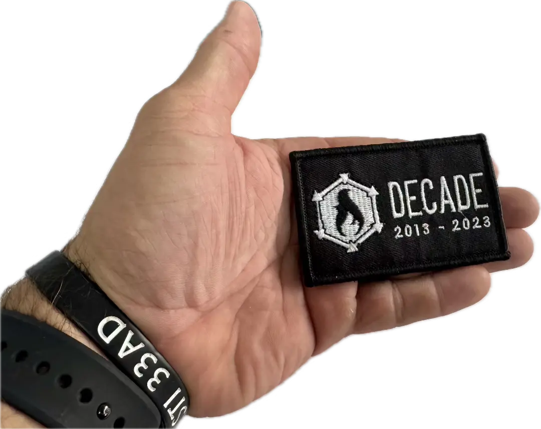 The Decade Patch Decade Patch from Recycled Firefighter. Tactical quality meets professional design standards.
