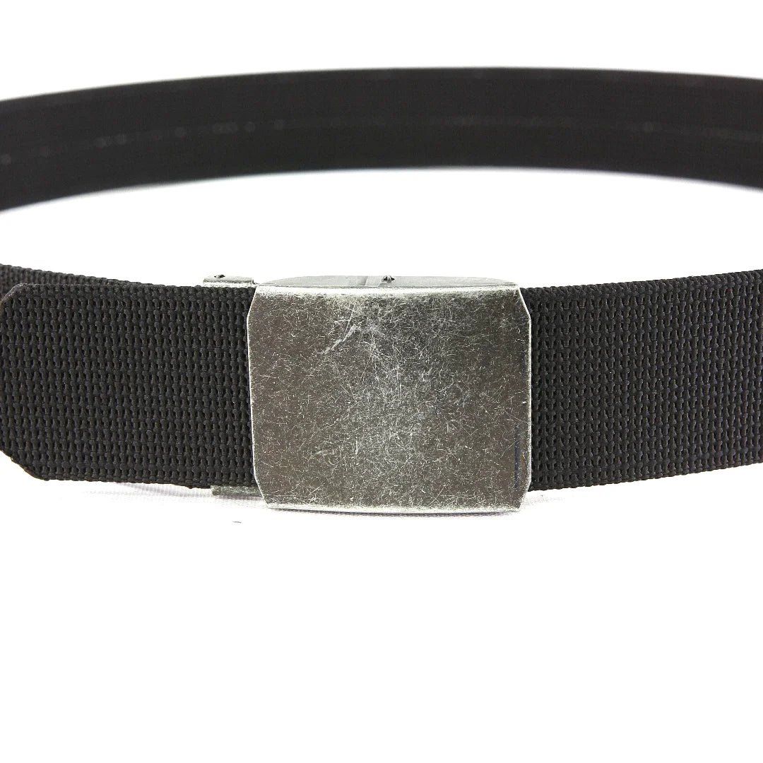 black Double Layer EDC Belt from Recycled Firefighter. Professional tactical construction for everyday operations.