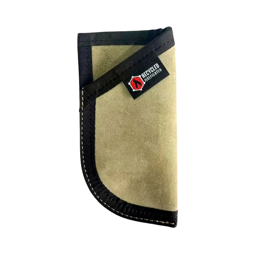 EDC Pocket Caddy in right grey black leather by Recycled Firefighter. Durable professional gear for tactical applications.