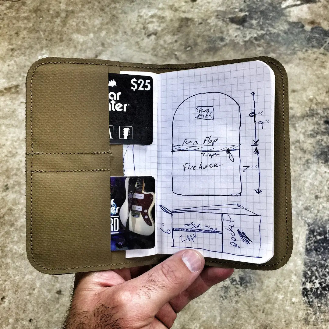 The Field Notes Wallet from Recycled Firefighter. Professional-grade quality for everyday tactical use and operations.