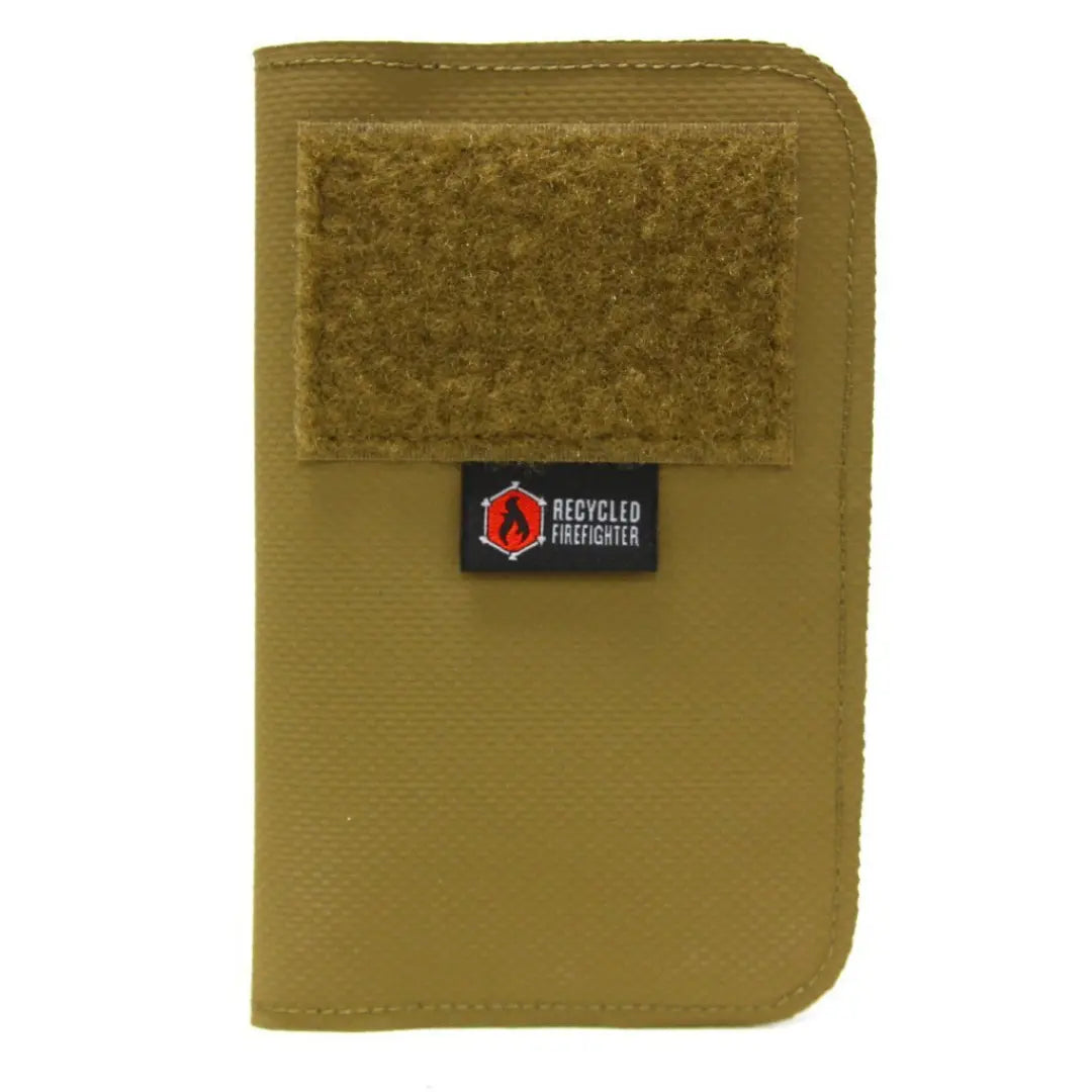 Professional Field Notes Wallet in hypalon coyote by Recycled Firefighter. Tactical design honors first responder service with quality materials.