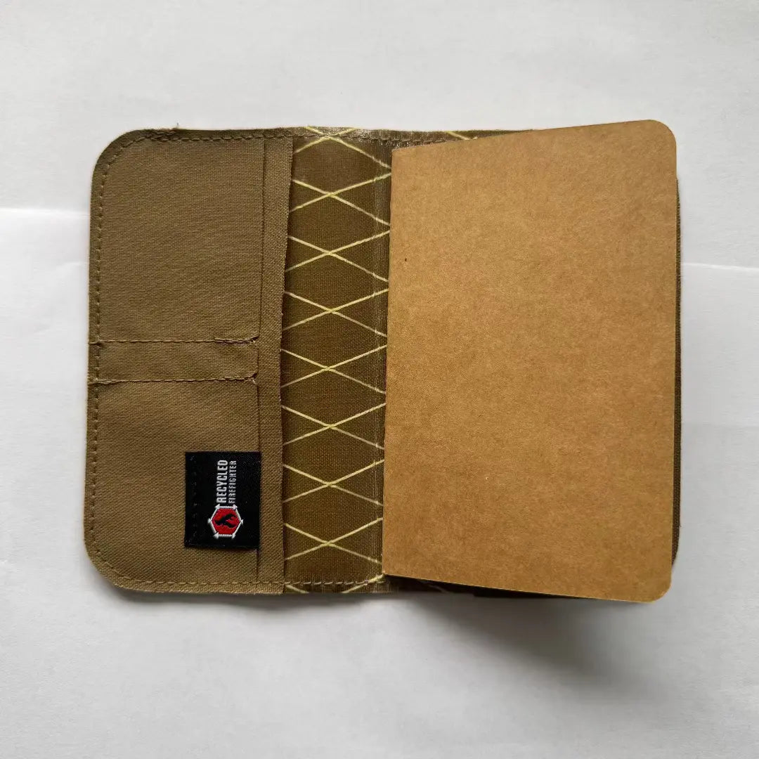 The Field Notes Wallet from Recycled Firefighter. Professional-grade quality for everyday tactical use and operations.