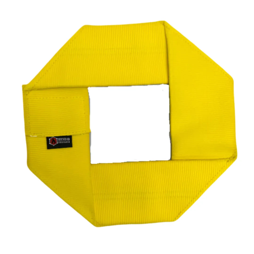 Recycled Firefighter's Yellow Fire Hose Dog Frisbee. Quality tactical gear built for demanding professional use.