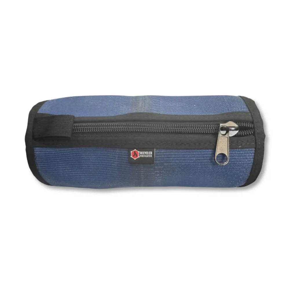 The Fire Hose Dopp Kit in blue by Recycled Firefighter. Tactical design meets professional durability standards.