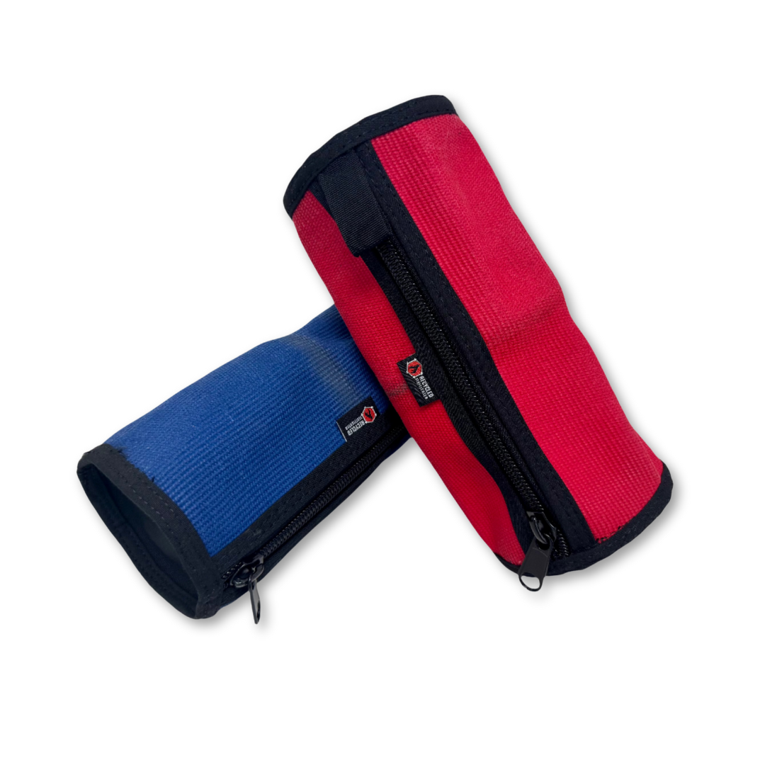 Fire Hose Dopp Kit Recycledfirefighter in Blue and Red
