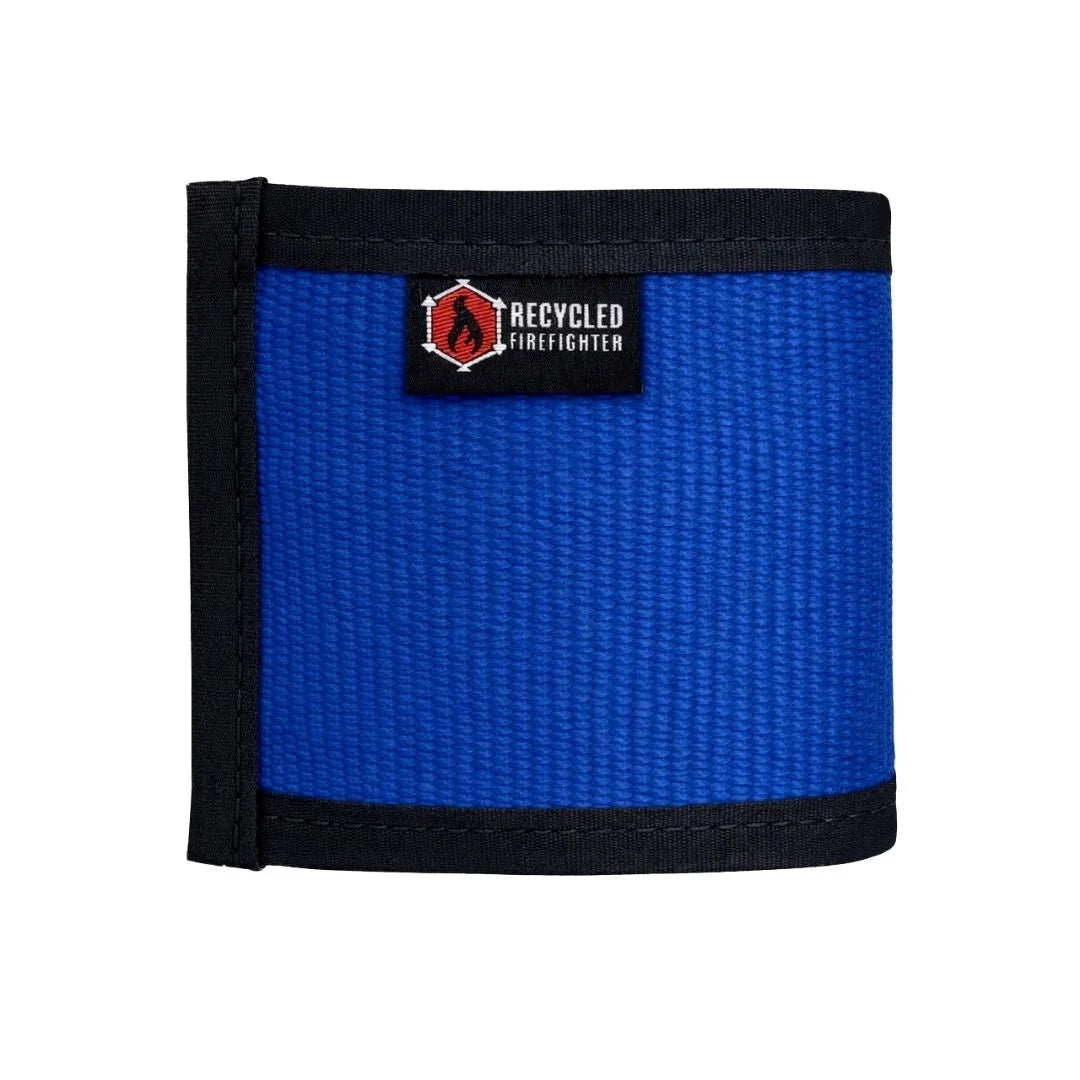 Blue Fire Hose Drink Sleeve by Recycled Firefighter. Classic color insulates beverages with authentic fire hose.