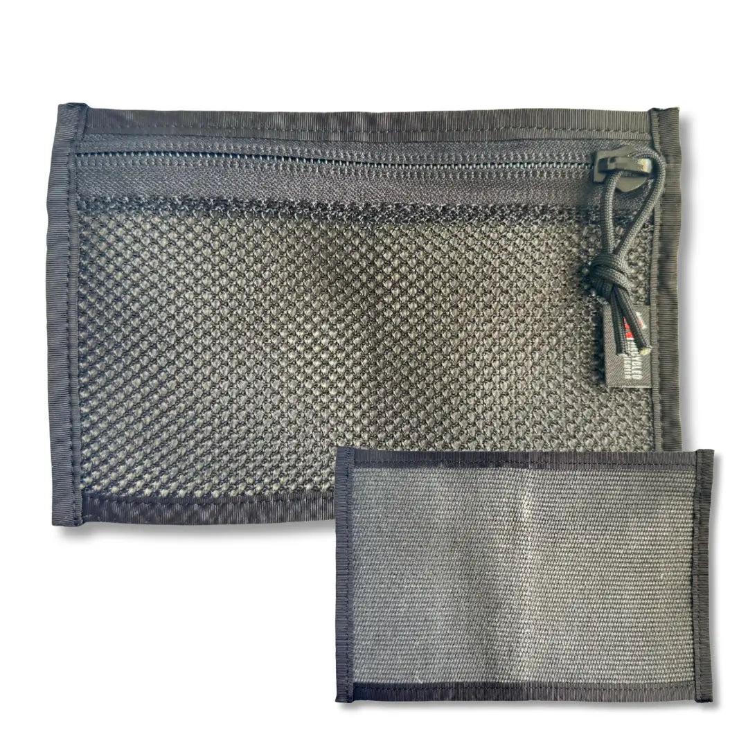 Professional Flat EDC Pouch Firehose in black & black by Recycled Firefighter. Tactical design honors first responder service with quality materials.