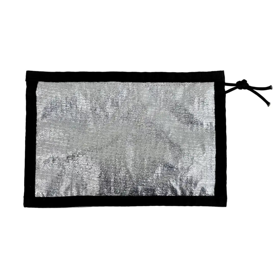 Professional Flat EDC Pouch Firehose featuring limited-edition-silver-bunker-gear-and-black by Recycled Firefighter. Honors first responder service with durability.