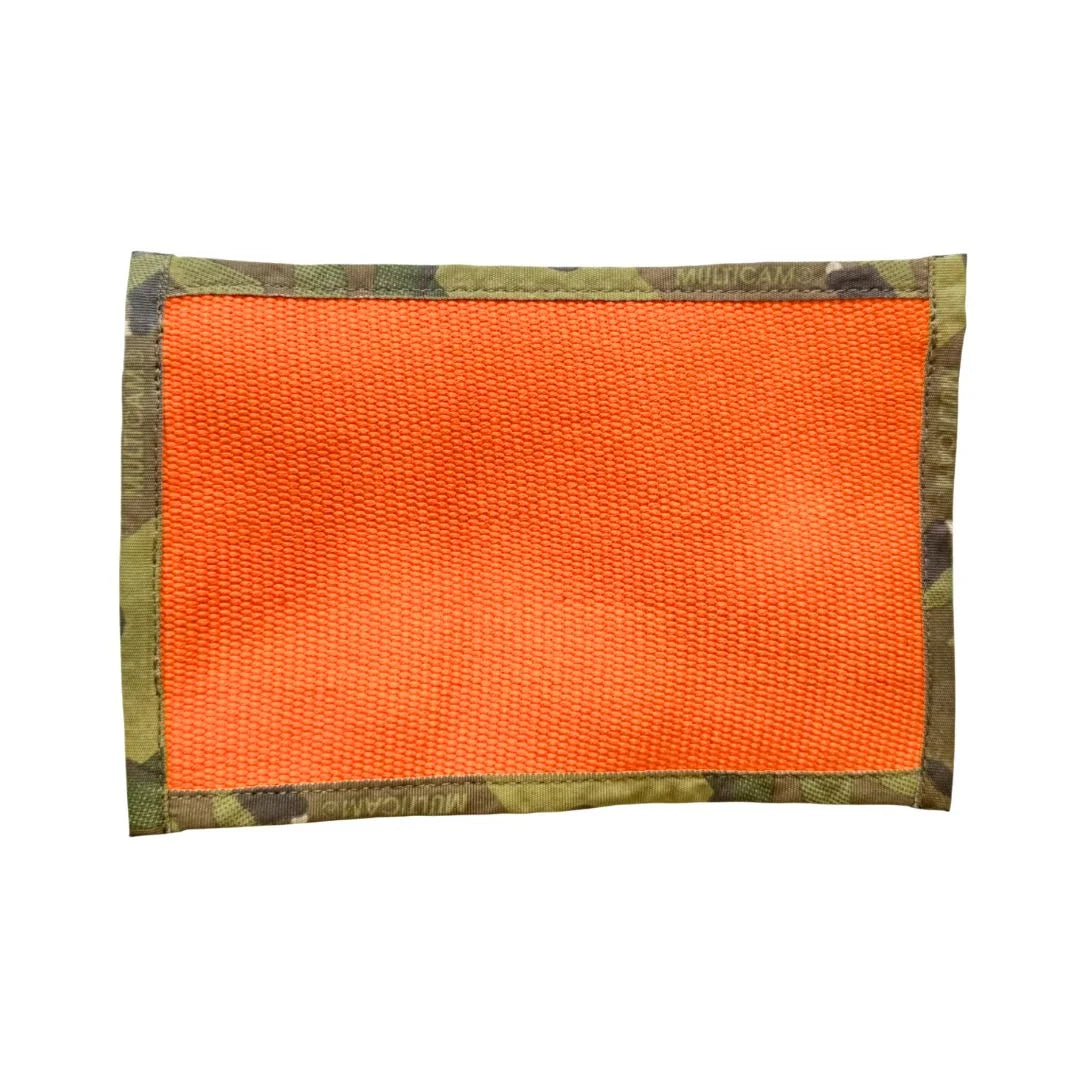 Recycled Firefighter Flat EDC Pouch Firehose in orange & multicam. Professional tactical design built for durability and daily use by first responders.