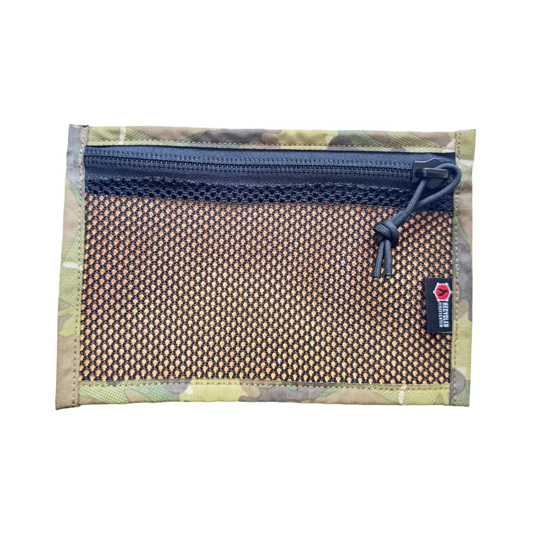 Recycled Firefighter Flat EDC Pouch Firehose in orange & multicam. Professional tactical design built for durability and daily use by first responders.