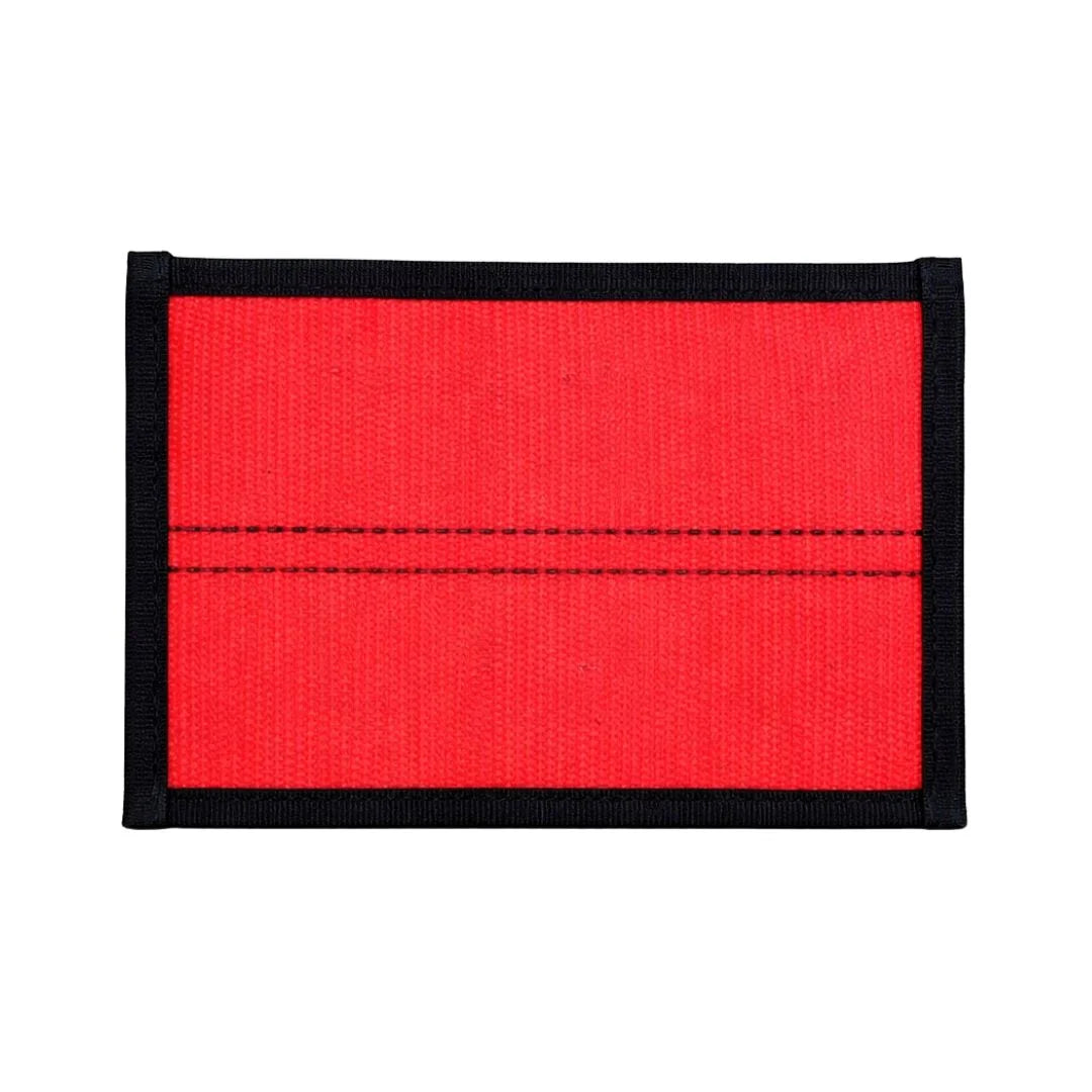 The red & black Flat EDC Pouch Firehose from Recycled Firefighter. Tactical quality meets professional design standards.