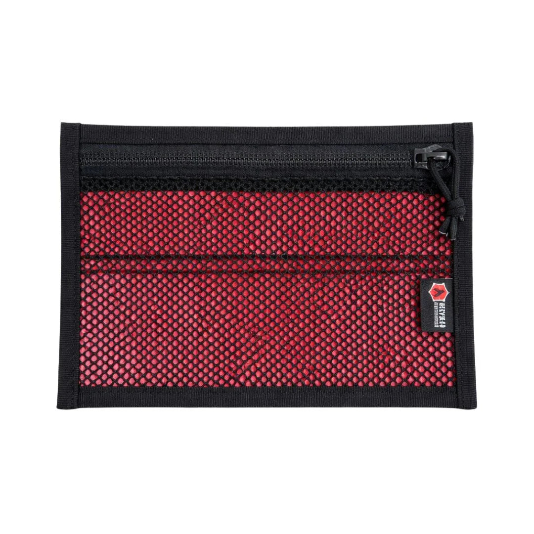 The red & black Flat EDC Pouch Firehose from Recycled Firefighter. Tactical quality meets professional design standards.