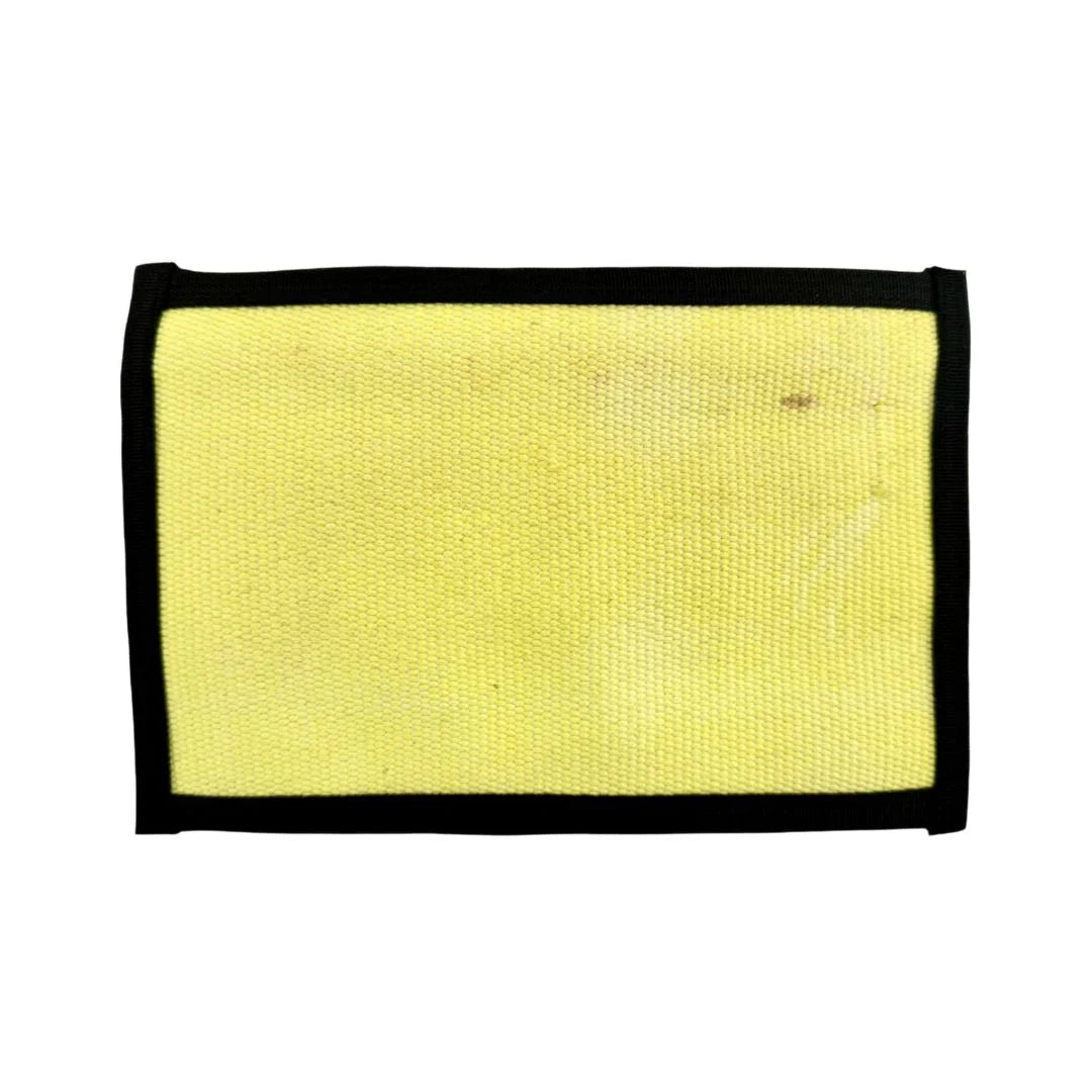 vintage yellow & black Flat EDC Pouch Firehose from Recycled Firefighter. Professional tactical construction for everyday operations.