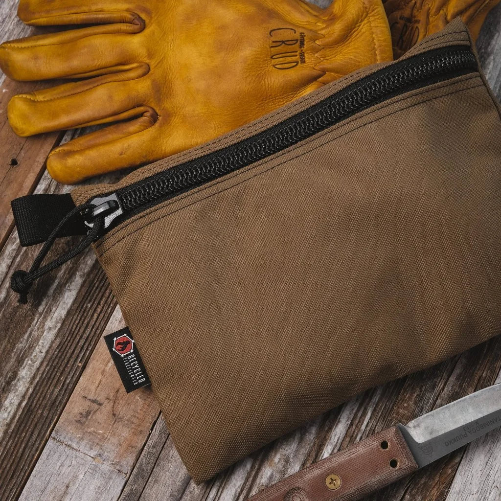 Flat Zippered Gear Pouch Medium from Recycled Firefighter. Durable gear designed for first responders and tactical professionals.