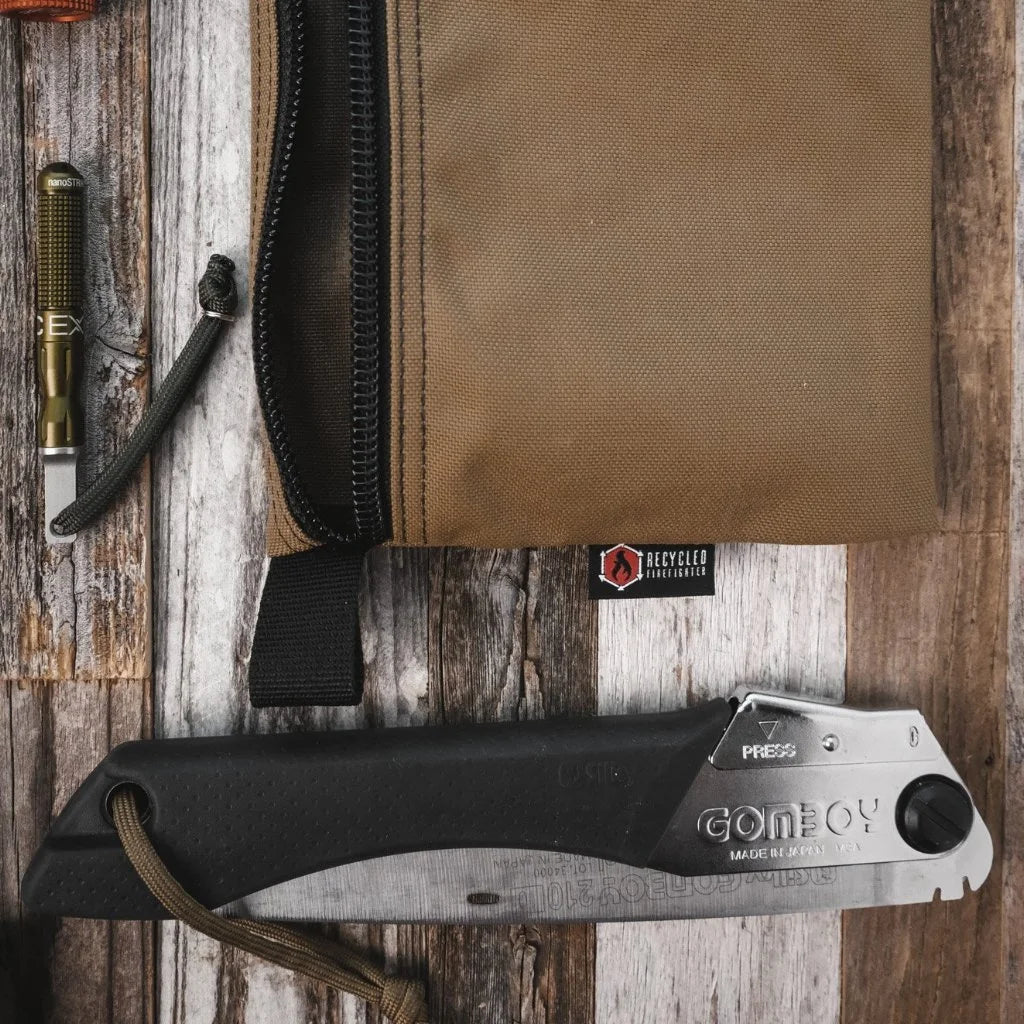 Flat Zippered Gear Pouch Medium from Recycled Firefighter. Durable gear designed for first responders and tactical professionals.