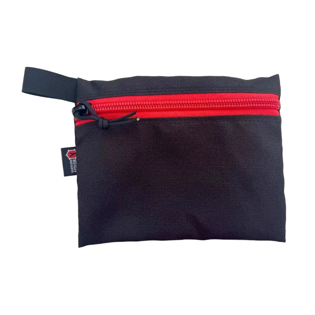 msa bunger gear - black & red Flat Zippered Gear Pouch Large from Recycled Firefighter. Professional tactical construction for everyday operations.