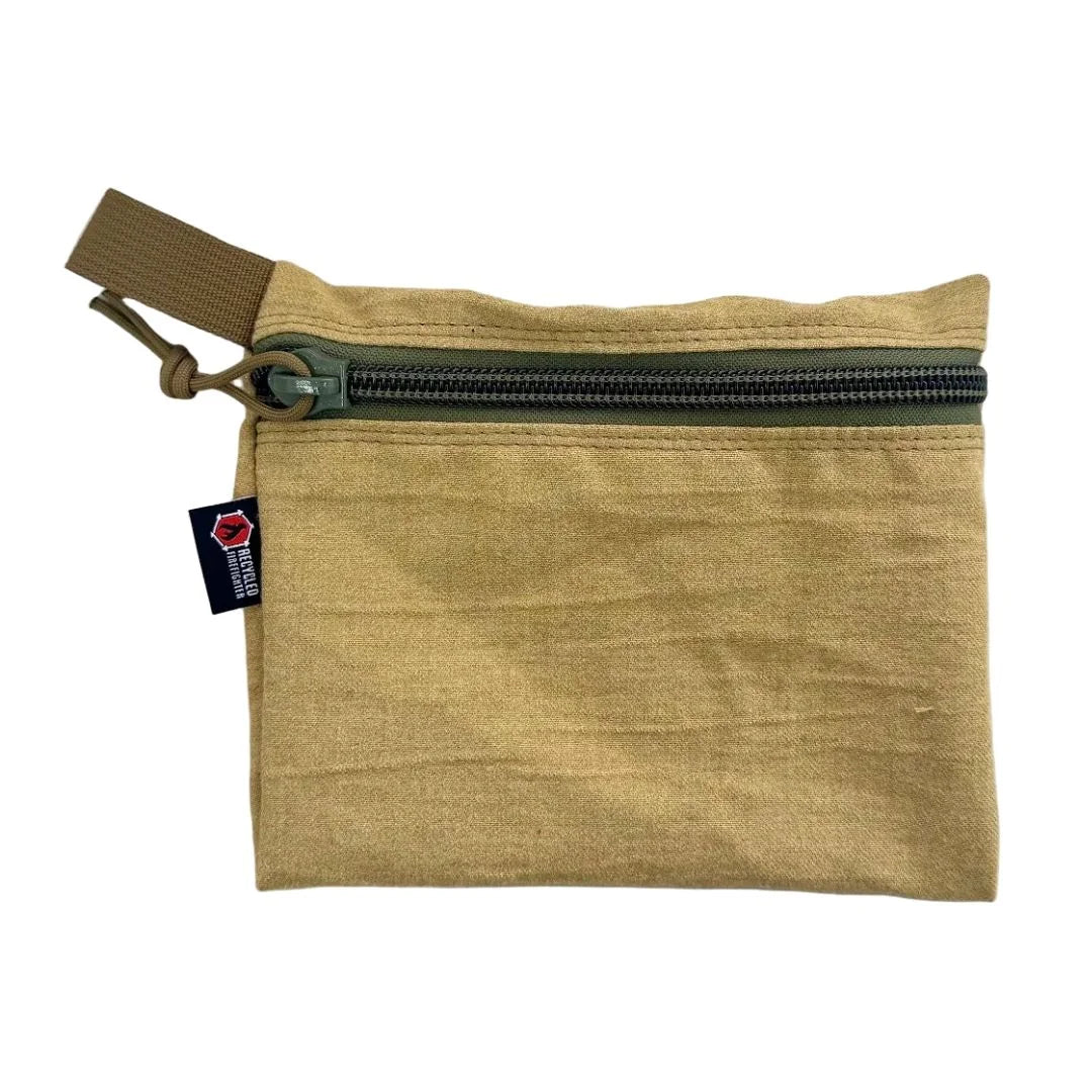 Professional Flat Zippered Gear Pouch Large featuring msa bunger gear - brown & od by Recycled Firefighter. Honors first responder service with durability.