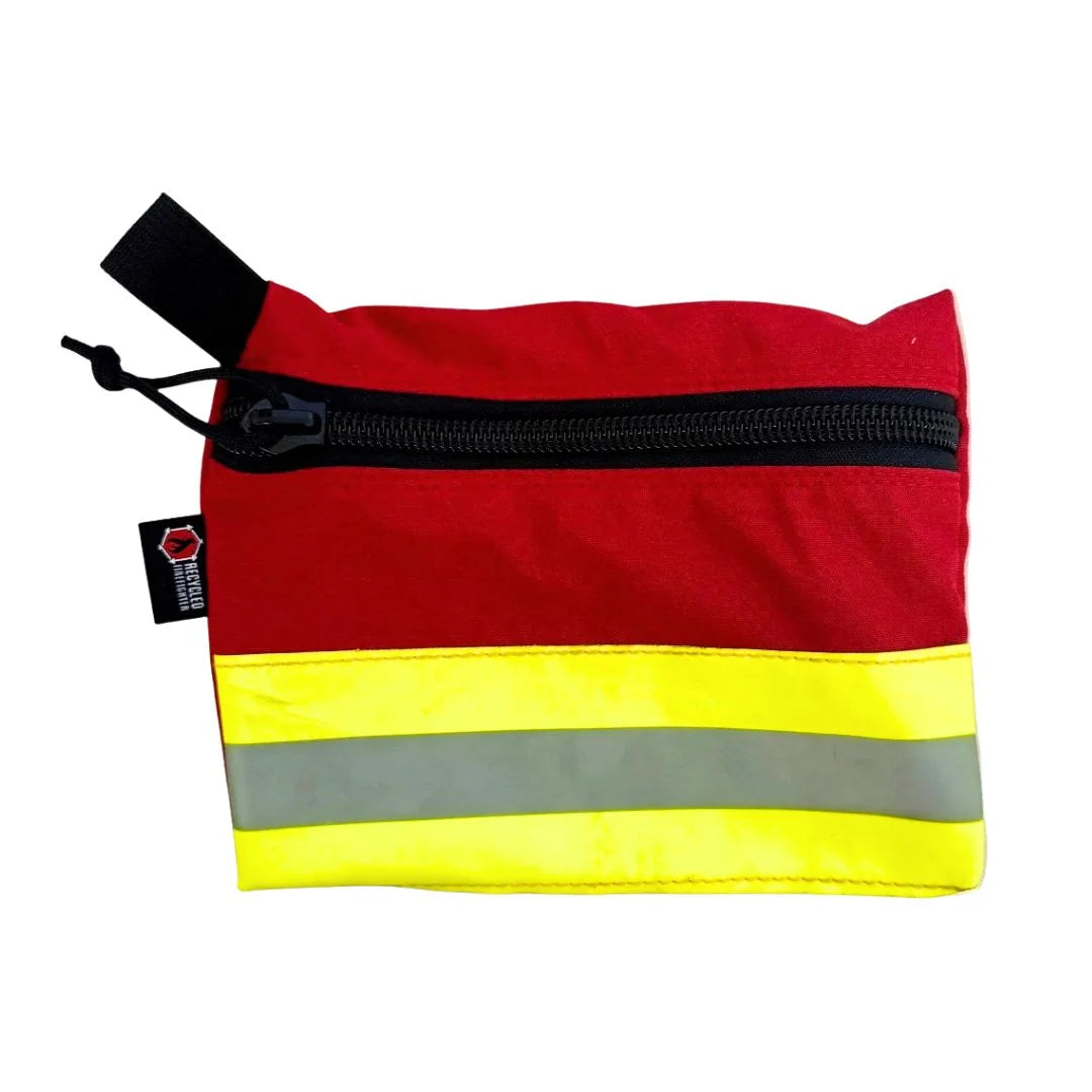 The vintage bunker gear - red Flat Zippered Gear Pouch Large by Recycled Firefighter. Quality construction meets professional tactical requirements for demanding operations.