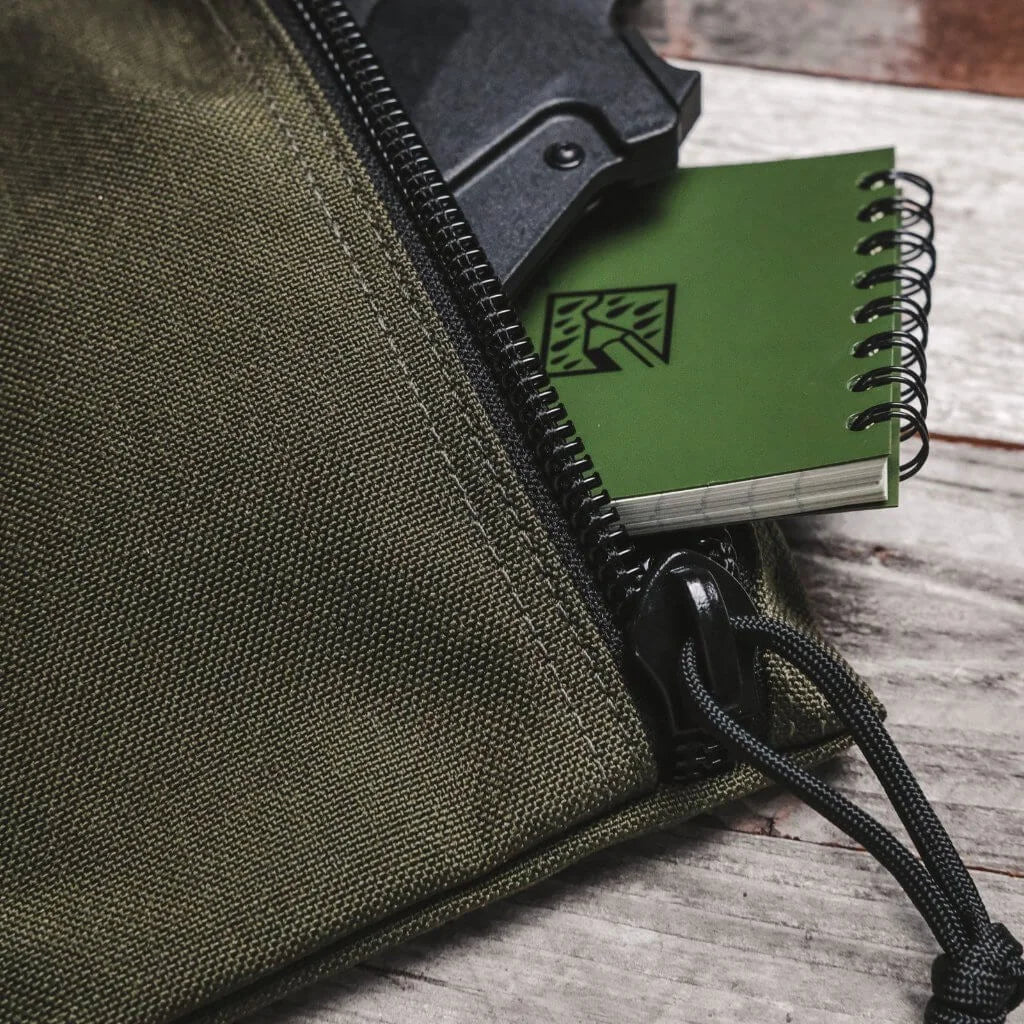 Flat Zippered Gear Pouch Medium from Recycled Firefighter. Durable gear designed for first responders and tactical professionals.