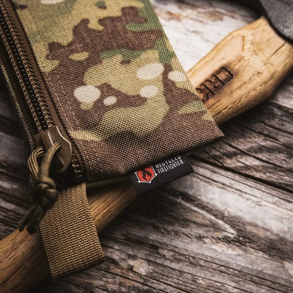 Flat Zippered Gear Pouch Medium from Recycled Firefighter. Durable gear designed for first responders and tactical professionals.