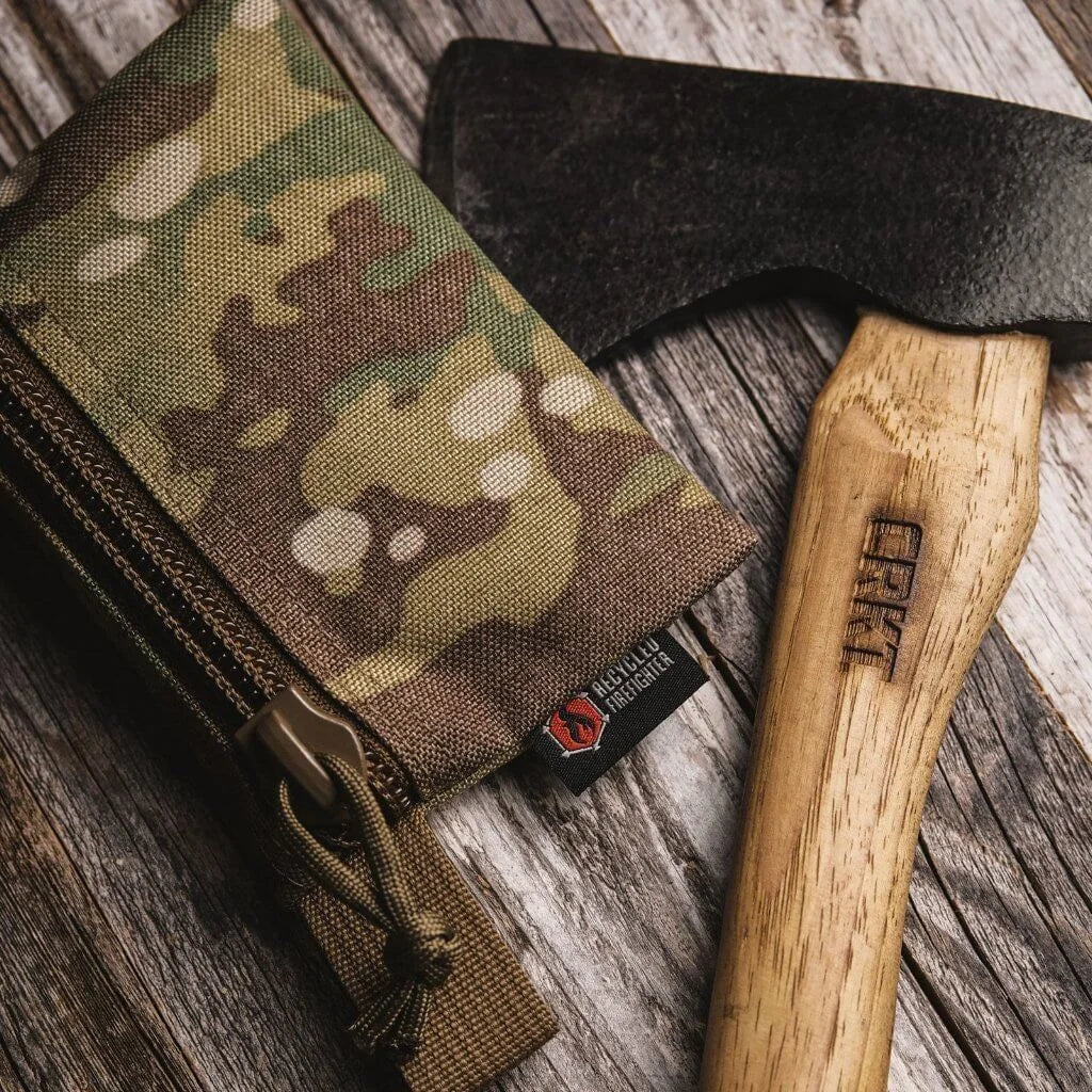 Flat Zippered Gear Pouch Medium from Recycled Firefighter. Durable gear designed for first responders and tactical professionals.