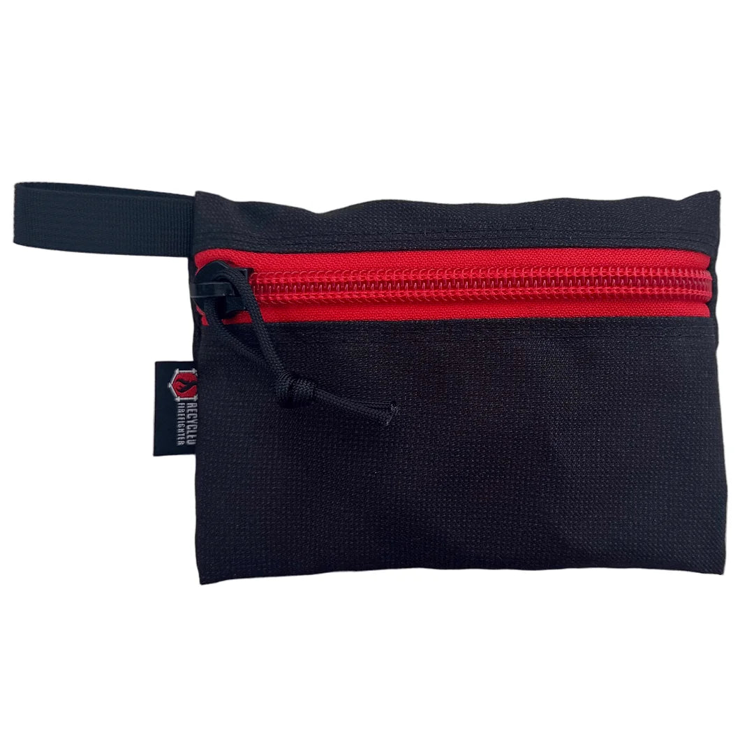 The msa bunger gear - black & red Flat Zippered Gear Pouch Medium from Recycled Firefighter. Tactical quality meets professional design standards.