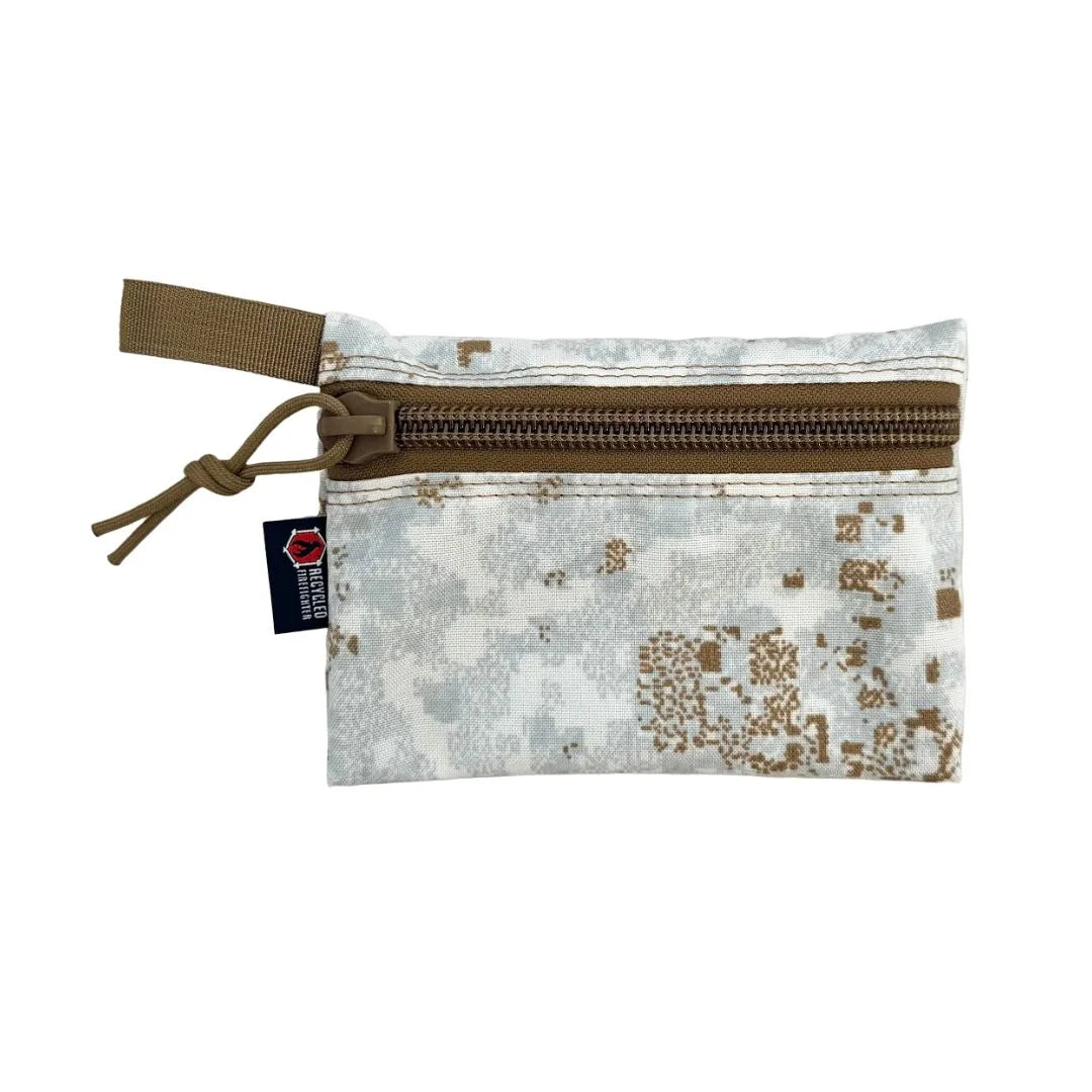 Recycled Firefighter Flat Zippered Gear Pouch Medium featuring snowdrift. Durable construction honors service with professional quality.