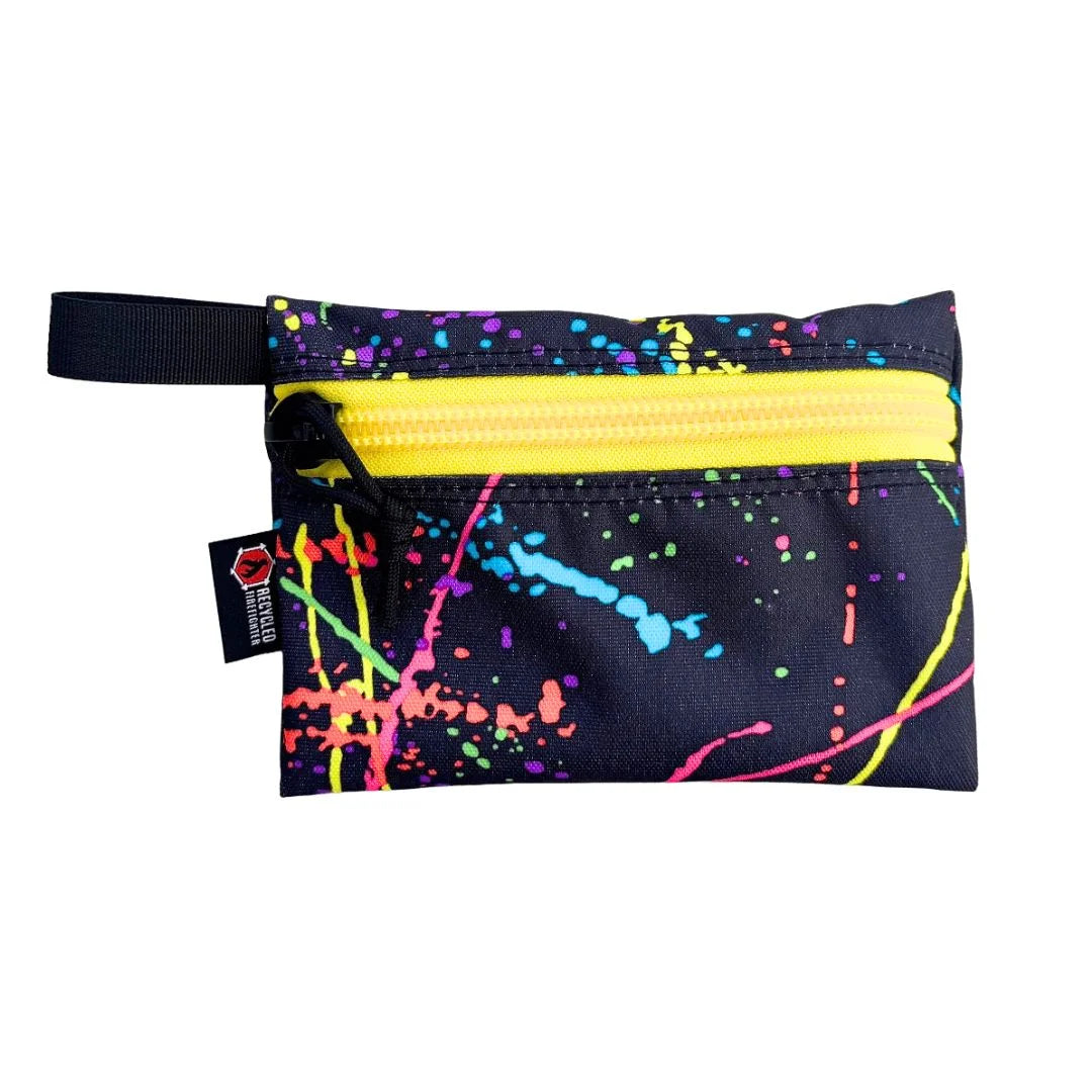 Flat Zippered Gear Pouch Medium by Recycled Firefighter - splatter. Reliable tactical gear for professional daily operations.
