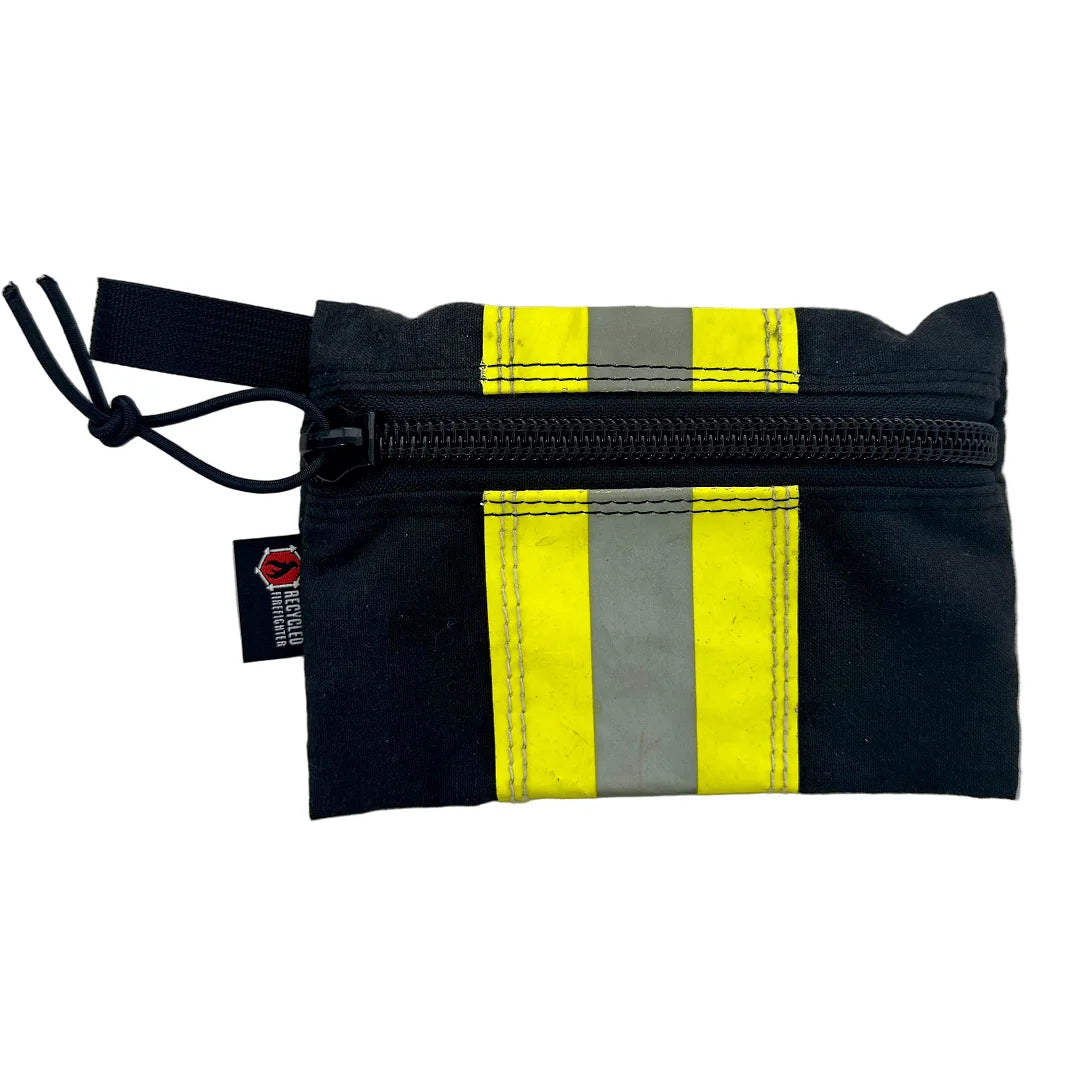 vintage bunker gear - black Flat Zippered Gear Pouch Medium from Recycled Firefighter. Professional tactical construction for everyday operations.