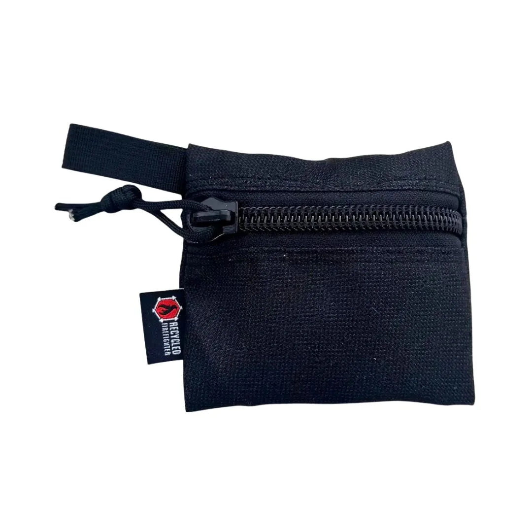 Recycled Firefighter's Flat Zippered Gear Pouch Small in MSA Bunker Gear - Black and Black. Built tough for demanding professional and tactical applications.