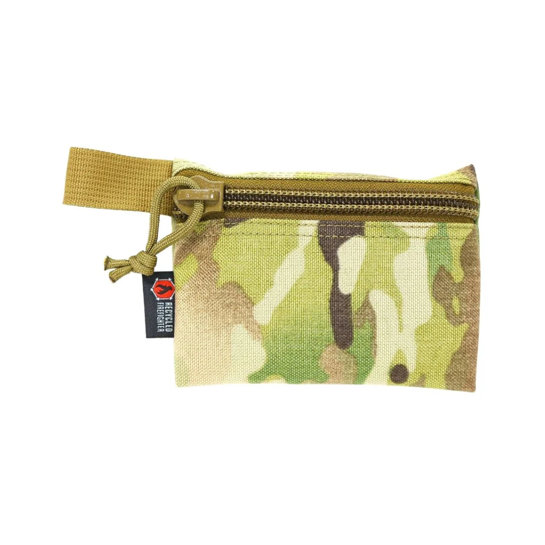 Professional-grade Flat Zippered Gear Pouch Small in Multicam from Recycled Firefighter. Quality tactical design for first responders.
