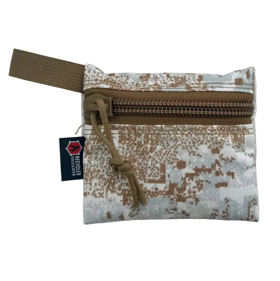 Recycled Firefighter Snow Drift Flat Zippered Gear Pouch Small. Professional-grade tactical construction for daily operations.