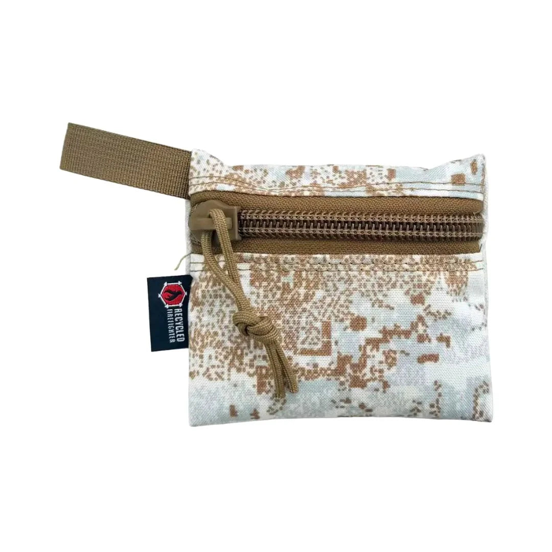 Recycled Firefighter Snow Drift Flat Zippered Gear Pouch Small. Professional-grade tactical construction for daily operations.