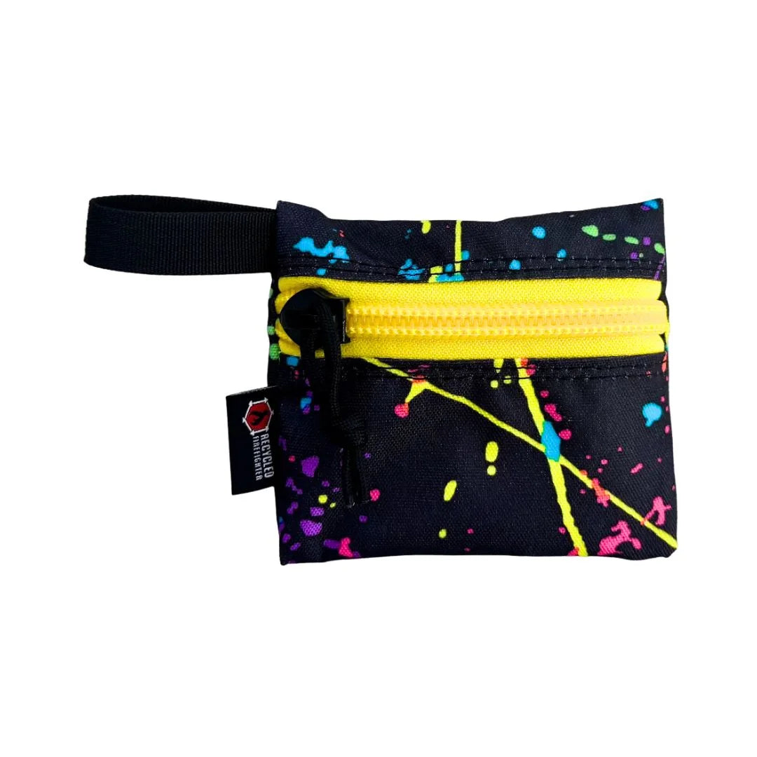 The Splatter Flat Zippered Gear Pouch Small from Recycled Firefighter. Tactical quality meets professional design standards.