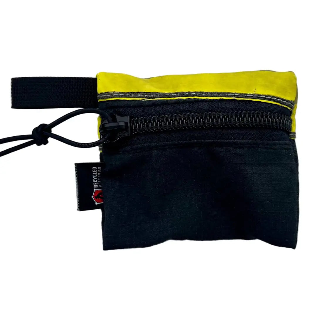 The Vintage Bunker Gear - Black and Black Flat Zippered Gear Pouch Small by Recycled Firefighter. Quality construction meets professional tactical requirements for demanding operations.
