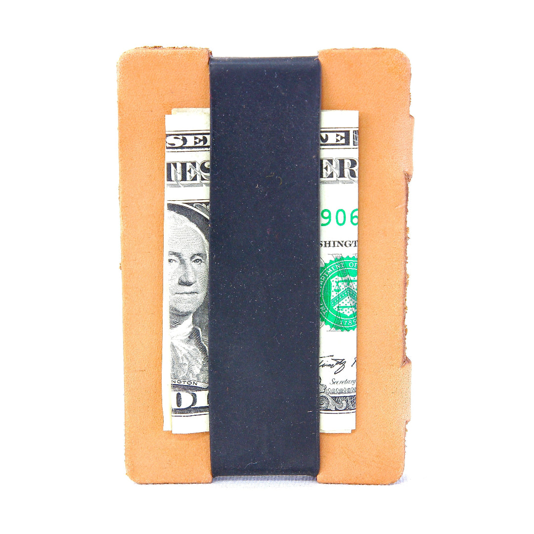 Recycled Firefighter's Full Grain Leather Card Wallet in natural black. Built tough for demanding professional and tactical applications.