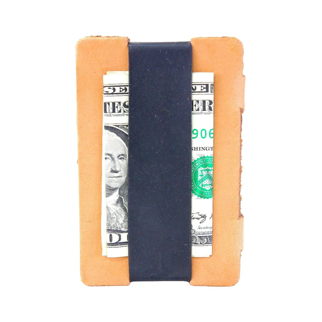 Recycled Firefighter's Full Grain Leather Card Wallet in natural black. Built tough for demanding professional and tactical applications.