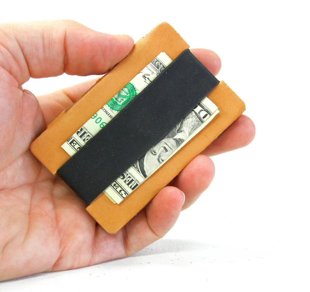 Recycled Firefighter's Full Grain Leather Card Wallet in natural black. Built tough for demanding professional and tactical applications.